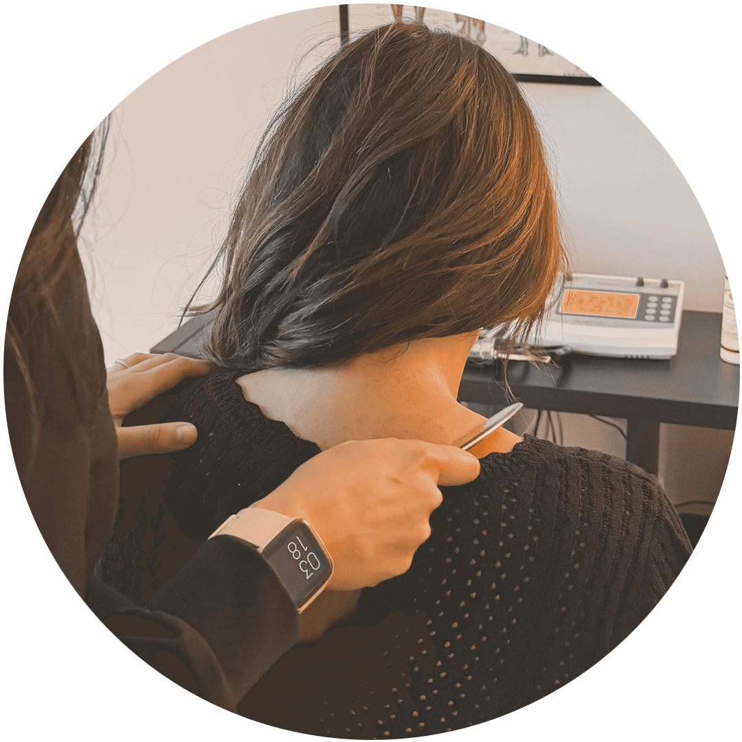 Guasha therapy for muscle relief at Karim Chiropractic clinic